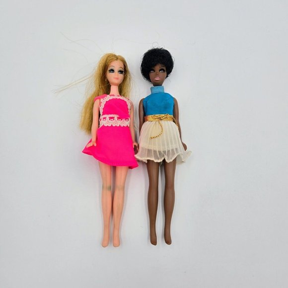 Vintage Topper Dawn And Dale Dolls Blonde African American Dolls 1970 Read - Picture 2 of 16